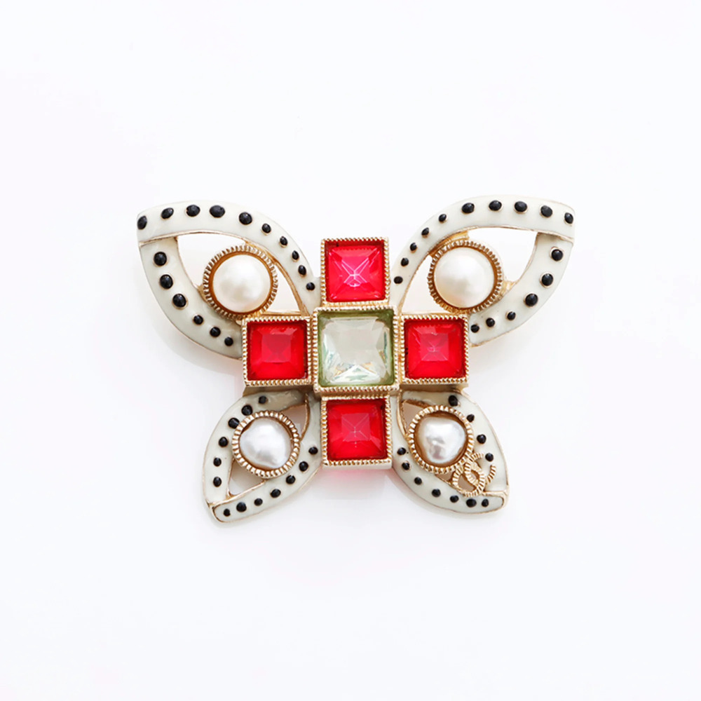 CHANEL Authentic Red Brooch